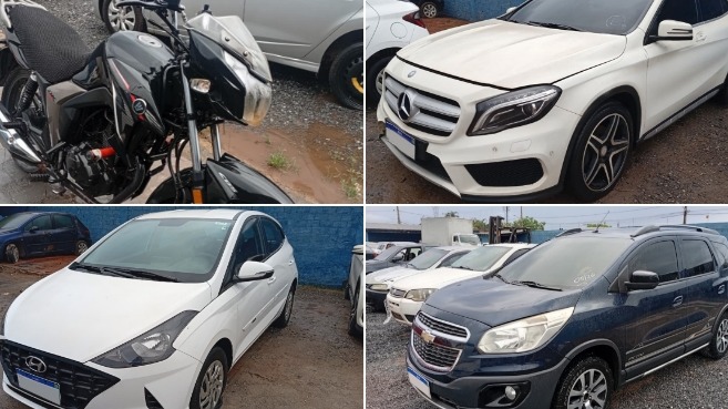 Gol por R$ 911 e Mercedes por R$ 54 mil: TJGO abre leilão com 347 veículos