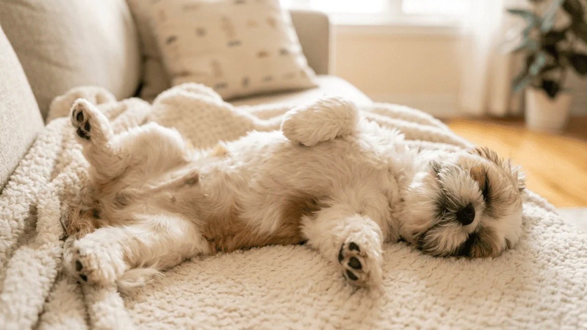 Seu cachorro dorme de barriga para cima? Veja o que isso pode significar